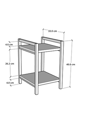 CMK Store Metal Ahşap Dekoratif Çok Amaçlı Raf 2 Katlı Banyo Mutfak Rafı Çiçeklik Organizer Atlantik Çam