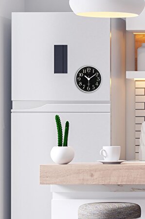 Muyika kiely  Mıknatıslı Siyah Buzdolabı Saati 11 cm BDS-Y