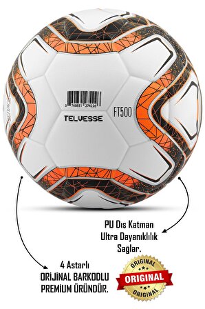 Maestro FT500 Profesyonel Futbol Topu Orijinal Yapıştırma Resmi Maç Topu Sert Zemin HalıSaha Turuncu