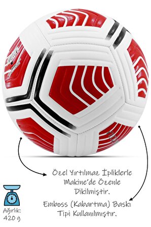 Futbol Topu Score Sert Zemin Halı Sahada Topu No:5 Kırmızı
