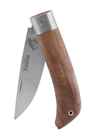 Telvesse Kudret Ahşap Saplı Dövme Çelik Bahçe Çakısı Outdoor Kamp Bıçağı 22 cm No:3