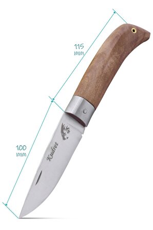 Telvesse Kudret Ahşap Saplı Dövme Çelik Bahçe Çakısı Outdoor Kamp Bıçağı 22 cm No:3