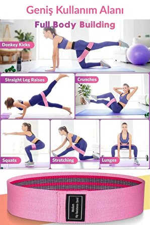 3lü Direnç Bandı Pilates Yoga Aerobik Squat Fitness Kalça Bacak Egzersiz Lastiği Gerdirme Bandı 