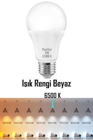 9W Beyaz LED E27 Ampul Tasarruflu Lamba 6500 K Beyaz Işık 800 Lümen 9W=60W