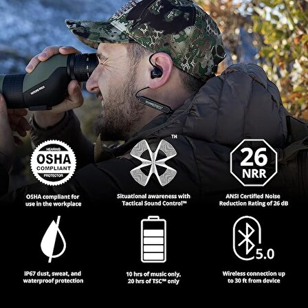 ISOtunes Sport ADVANCE BT Atış Kulaklıkları: Bluetooth İşitme Koruması - Siyah