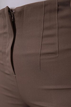 Yüksek Bel Havuç Kesim Pens Detaylı Kumaş Pantolon