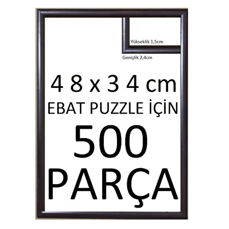 Sar Plus Balıksırtı Puzzle Çerçevesi 500 Parça Için Ebat 48cmx34cm Kahverengi