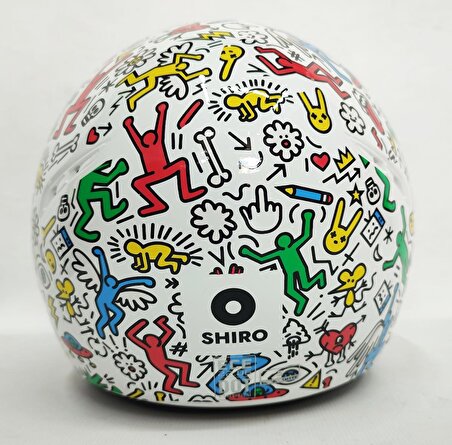 Shiro SH-64 Doodle White Güneş Vizörlü Açık Motosiklet Kaskı XL