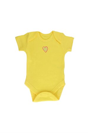 Kız Bebek %100 Pamuk Kalp ve Gökkuşağı Desenli Çok Renkli 7'li Bodysuit Zıbın