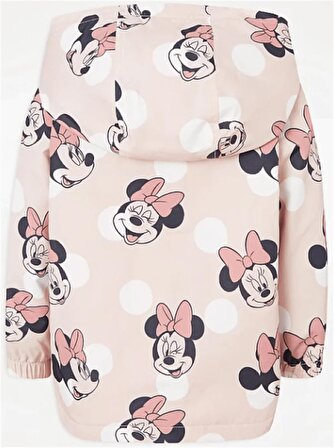 Kız Çocuk Disney Minnie Mouse Baskılı İnce Polar Astarlı Pembe Mac - Yağmurluk