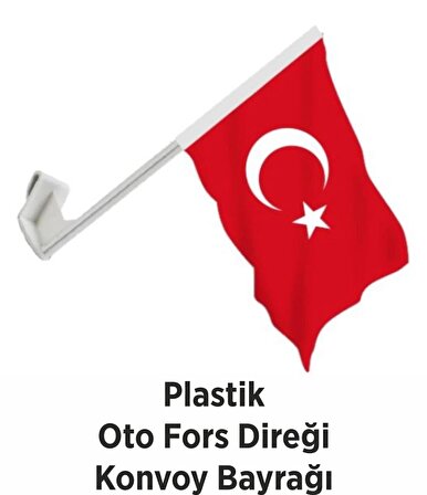 2'li Plastik Oto Fors - Konvoy Türk Bayrağı