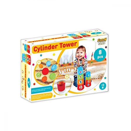 Furkan Toys Babies 3 İn 1 Silindir Kule Zeka Geliştirici oyuncak