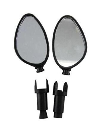 Bisiklet ve Scooter Aynası Geniş Dikiz Ayna Siyah Sağ Sol Takım 
