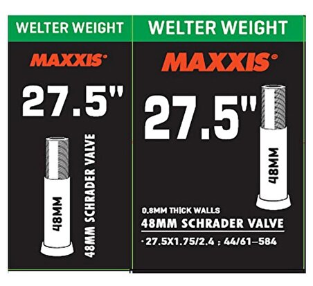 Maxxis Bisiklet İnce Sibop İç Lastik Welter Weight 27.5X1.75/2.4 SV Kalın Sibop 48mm