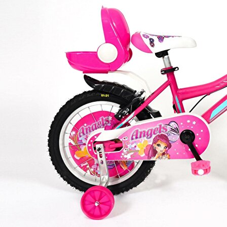 Sarissa Çocuk Bisikleti 20 Jant Angels Zincir Muhafaza Plastik Bisiklet Mufazası Pembe
