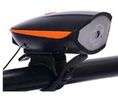 Forte GT  Xbyc 6163 Yüksek Sesli Pilli Işıklı Bisiklet Kornası Ve Far Turuncu