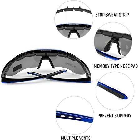 XBYC G4668 Bisiklet Gözlük 5 Lensli Spor Bisiklet Sürüş Gözlüğü Kırmızı Çerçeveli