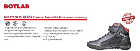 Forte Gt Duratech 25 Garda 4 Mevsim Korumalı Motosiklet Botu 45 Numara Siyah Kırmızı