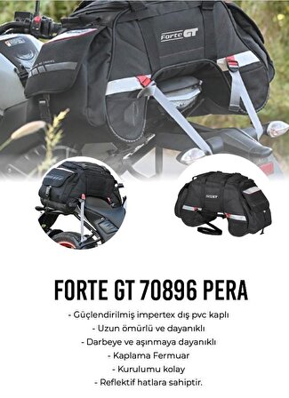 Forte Gt 70896 Pera Motosiklet Arka Çanta Heybe 60 Litre Motosiklet Heybe Çantası
