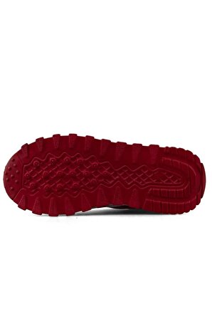 Mega Rahat İç Taban Beyaz Kırmızı Renk Fileli Dış Yüzey Bağcıklı Günlük Ayakkabı Sneakers