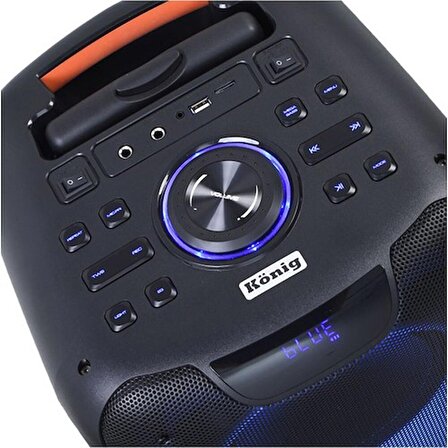 König KNG-1100 Partybox Mikrofonlu Taşınabilir Şarjlı Akülü Hoparlör Çanta Amfi