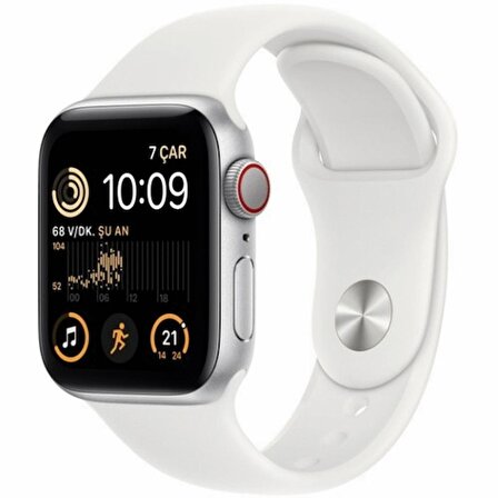 TEŞHİR Apple Watch Se Gps + Cellular Beyaz Spor Kordonlu 40 MM Gümüş Alüminyum Kasa - Normal – MNPP3TU/A