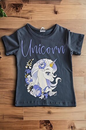 Unicorn Desenli Lila Renk Taytlı Takım