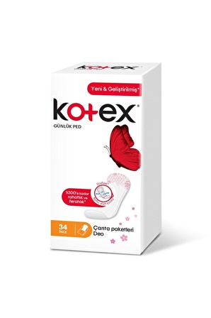 Kotex Günlük İnce 34 Adet Parfümlü Günlük Ped