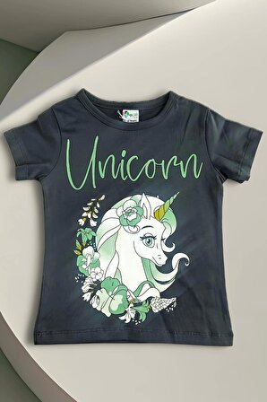 Unicorn Desenli Yeşil Renk Taytlı Takım