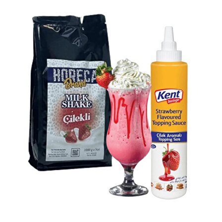 Horeca Brand Milkshake Çilek 1 kg+ Kent Topping Sos Çilek 750 G