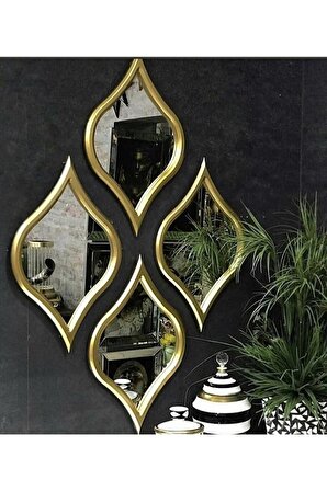 4lü Damla Ayna Modeli Dekoratif Hediyelik Duvar Aynası