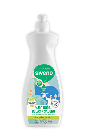 Siveno %100 Doğal Bulaşık Sabunu Bitkisel Elde Bulaşık Sabunu Nemlendirici Vegan 500 ml