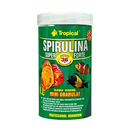 Tropical Spirulina Super Forte Mini Granulat Balık Yemi 100 Ml 56 Gr
