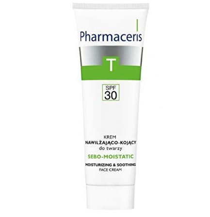 Pharmaceris T Sebo Moistatic Tüm Cilt Tipleri İçin Su Bazlı Yağsız SPF30 Nemlendirici Yüz Bakım Kremi 50 ml