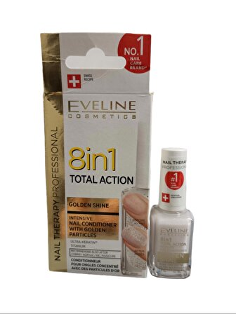 Eveline 8 in 1 Total Golden Shine Intensive Nail Conditioner 12 ml Çok Amaçlı Tırnak Bakımı