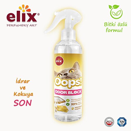 ELIX Bitki Özlü Kedi İdrar Yapma ve Koku Önleyici Sprey 300ml.