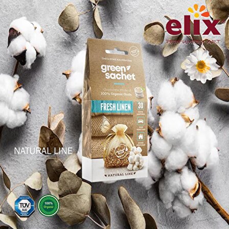 ELIX Natural Ahşap Granüllere Emdirilmiş Özel Aromalı Koku - Taze Keten