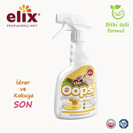 ELIX Bitki Özlü Kedi İdrar Yapma ve Koku Önleyici Sprey 500ml.