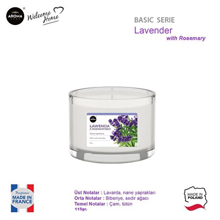 Aroma Basic Line Kokulu Mum Lavender with rosemary  115gr.