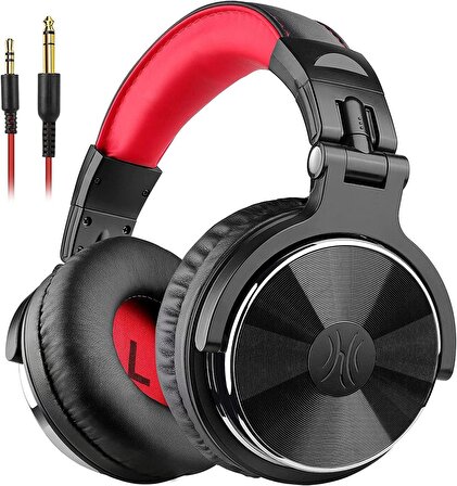 Pro10 Kulak Üstü Kablolu DJ Kulaklığı (Kırmızı)