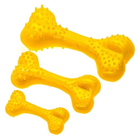 AQUAEL Comfy Toy Köpek Oyuncağı DENTAL BONE 8 Cm Sarı Ananas Aromalı