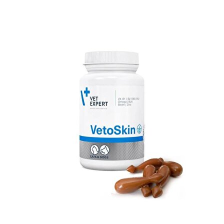 Vetexpert Veto Skin Yavru-Yetişkin Deri ve Tüy Sağlığı Destekleyici Multi Vitamin Tablet 