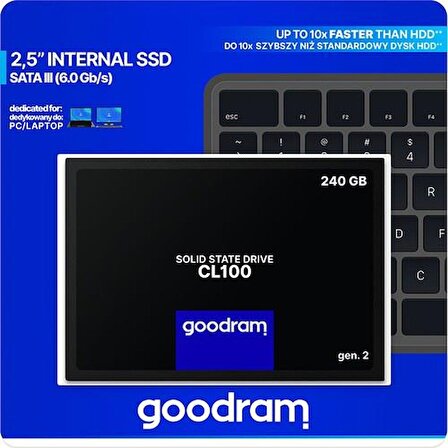 Goodram CL100 2.5 İnç 240 GB Sata 400 MB/s 520 MB/s SSD 