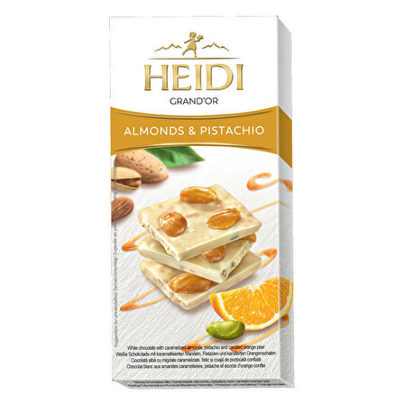 Heidi Karamelize Badem Portakal Antep Fıstıklı Çikolata 100 gr.