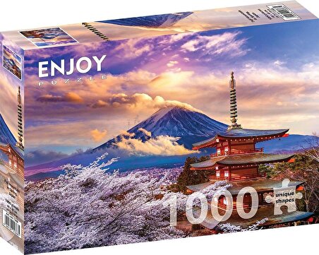 Enjoy İlkbaharda Fuji Dağı Manzarası 14+ Yaş Küçük Boy Puzzle 1000 Parça