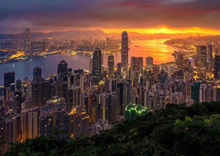 Enjoy Hong Kong'da Gün Batımı 14+ Yaş Küçük Boy Puzzle 1000 Parça