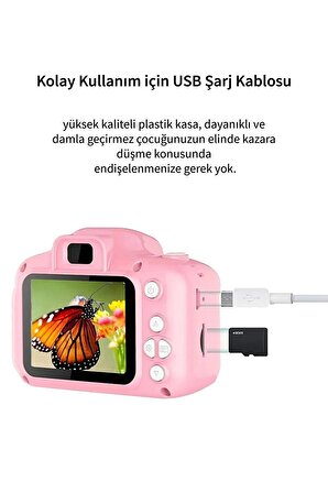 Dijital Fotoğraf Makinesi Çocuk Mini 1080p Hd Kamera Selfie Çocukfoto 91x56