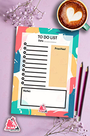 Daily To Do List Planner | Daily Goals, Haftalık Ajanda, Aylık Defter | A5 50Syf 15*21cm