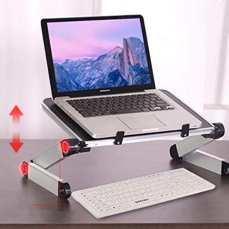 Polham Yükseklik ve Açı Ayarlı Çok Fonksiyonlu 40CM Tepsili Laptop, Tablet Standı, Notebook Standı