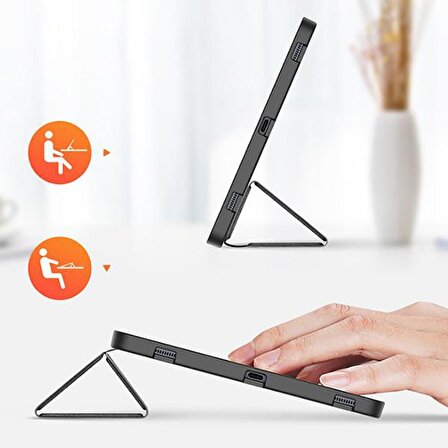 Polham Samsung Galaxy Tab S8 (X700-X706) Standlı Tablet Kılıfı, Kalem Yerli, Katlanabilir,Mıknatıslı